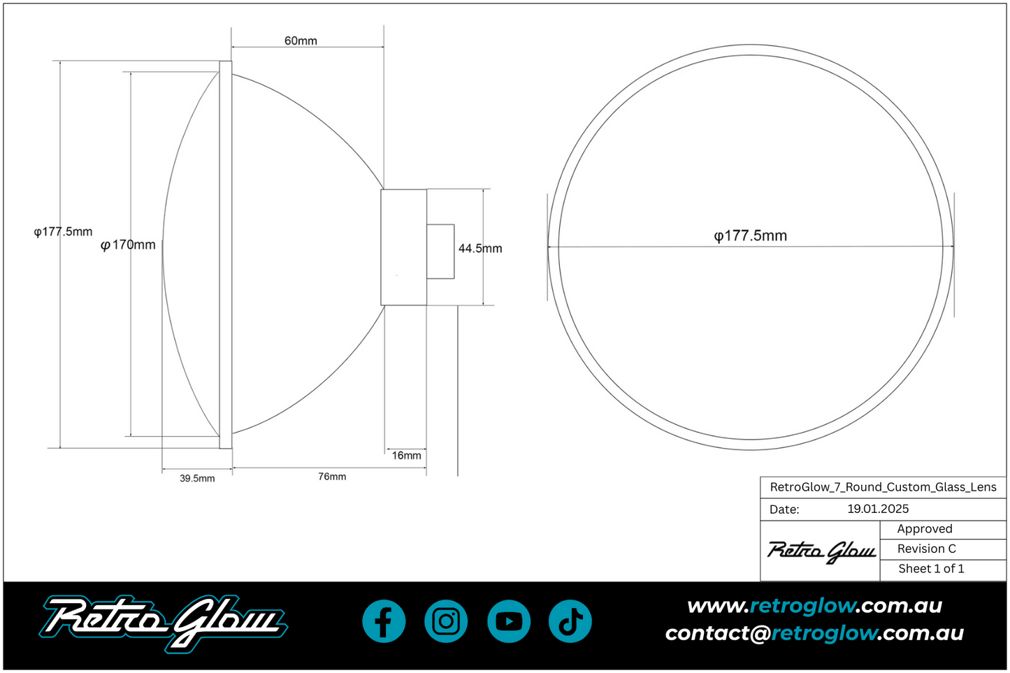 Retro Glow 7" Round Headlight